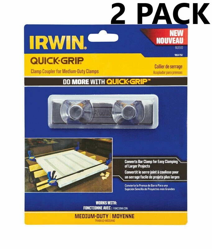 2 Irwin Quick-Grip Bar Clamp Couplers For Irwin Medium-Duty 300LB Clamps 1964750 gallery