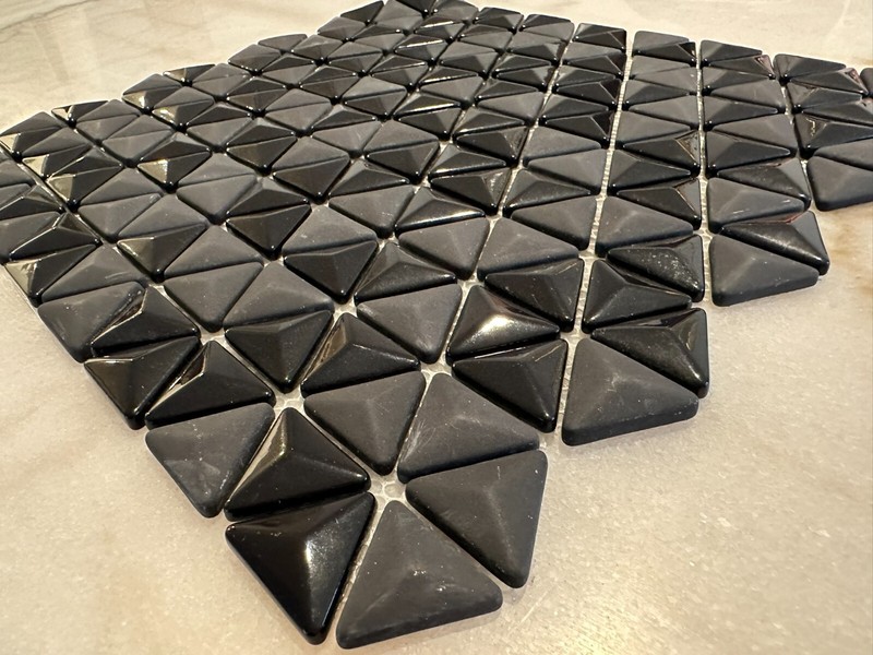 Black Triangle Matte and Glossy Mixed Mosaic Glass gallery