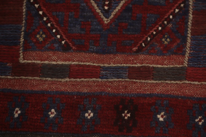 Geometric Wool Balouch Oriental 7 ft Runner Rug Nomadic Traditional Carpet 2x7 gallery