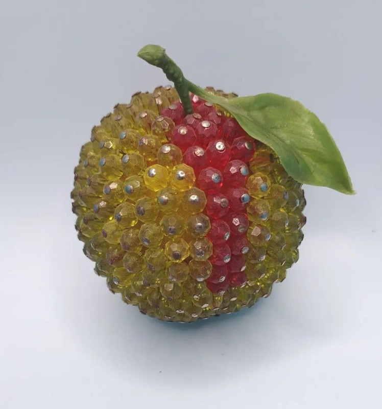 Vintage Beaded Fruit MCM Push Pin Centerpiece Lot of 6 Apple Mango Lemon gallery