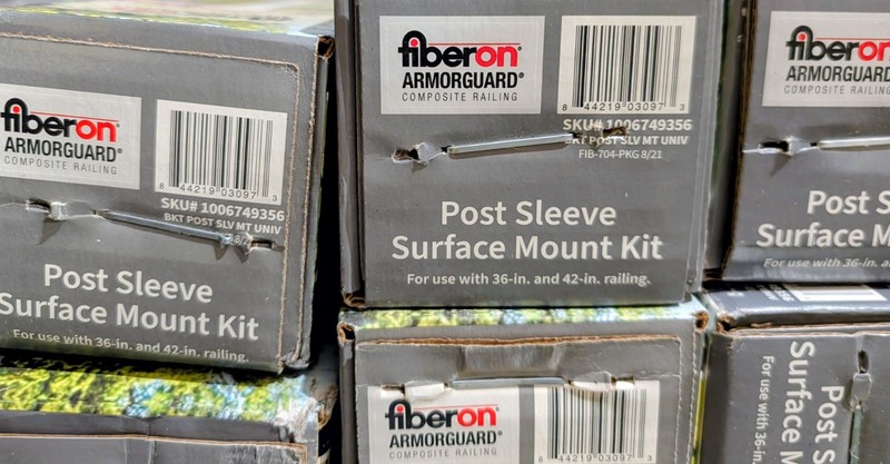 FIBERON Easy Install Post Sleeve Surface Mount Kit 37"x3.5" Silver 10131 gallery