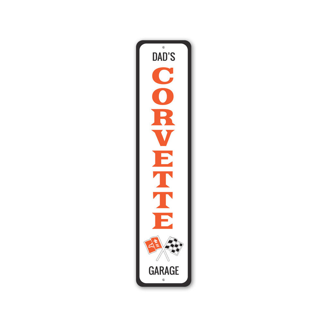 Vertical Vintage Chevy Corvette Garage Metal Sign Chevrolet Automotive Car Man gallery