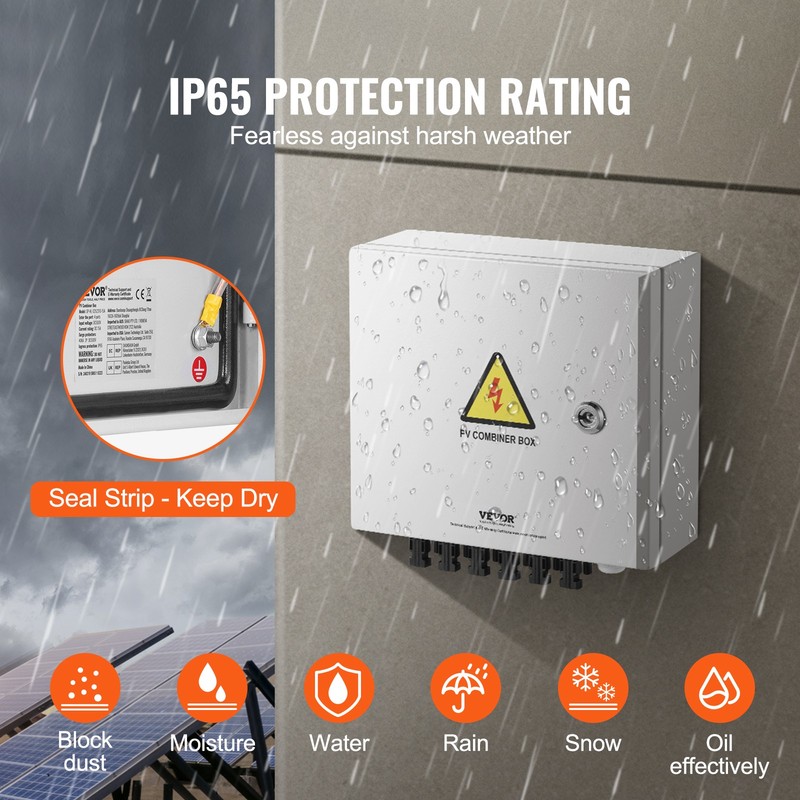 Solar PV Combiner Box 6 String 10A for Solar Panel System Steel Case IP65 gallery