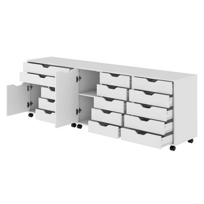 Winsome Halifax 3 PC Transitional Engineered Wood Storage Cabinet Set in White gallery