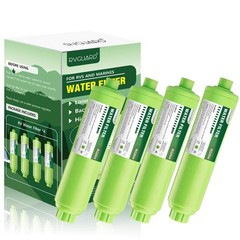 Inline RV Water Filter Reduces Odors, Bad Taste, Rust & Chlorine 4 Pack