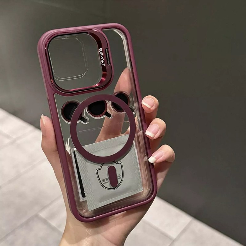 Camera Stand Mag Safe Case For iPhone 16 Pro Max 15 14 Plus 13 + Lens Protector gallery