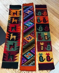 Vtg. Handwoven Peruvian Wool Textiles -Authentic Andean Folk Art (Set Of 3)