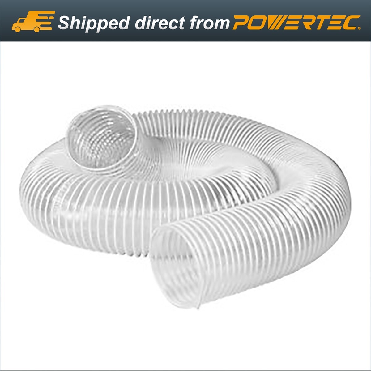 POWERTEC Flexible PVC Dust Collection Hose 2-1/2 in x10 ft. Clear Color (70129) gallery