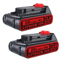 2Pack Lithium For Black+Decker MAX Battery 20Volt LBXR20 LB20 LBX20 LCS20 3.8AH