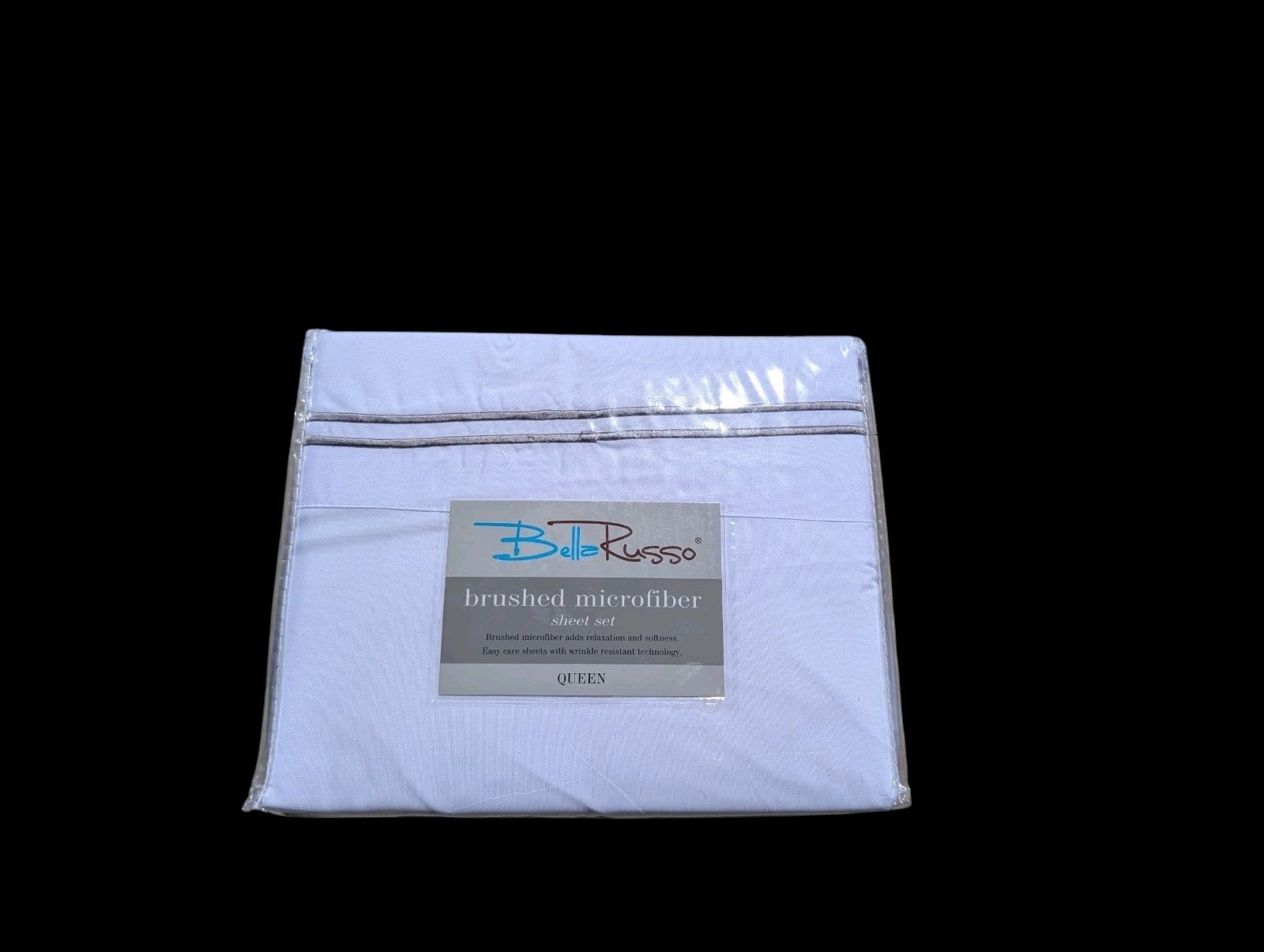 New Bella Russo Brushed Microfiber Sheet Set Queen Size White gallery