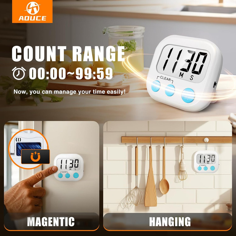 6 Pack Digital Kitchen Timers for Cooking Magnetic Timer for Cooking Loud Alarm gallery