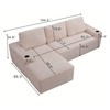 Sectional Sofa Couch with Left Chaise,4 Seater Modular Boneless Sofa,Cup Holder gallery