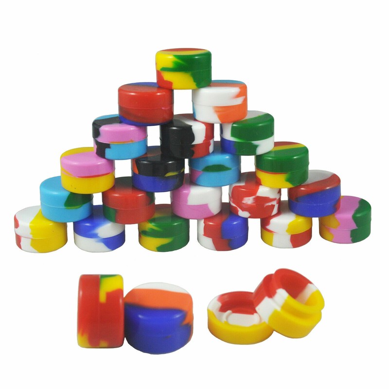 5ml Silicone Container Mixed Color Case 10pcs Food Storage Non-Stick Round Jar gallery