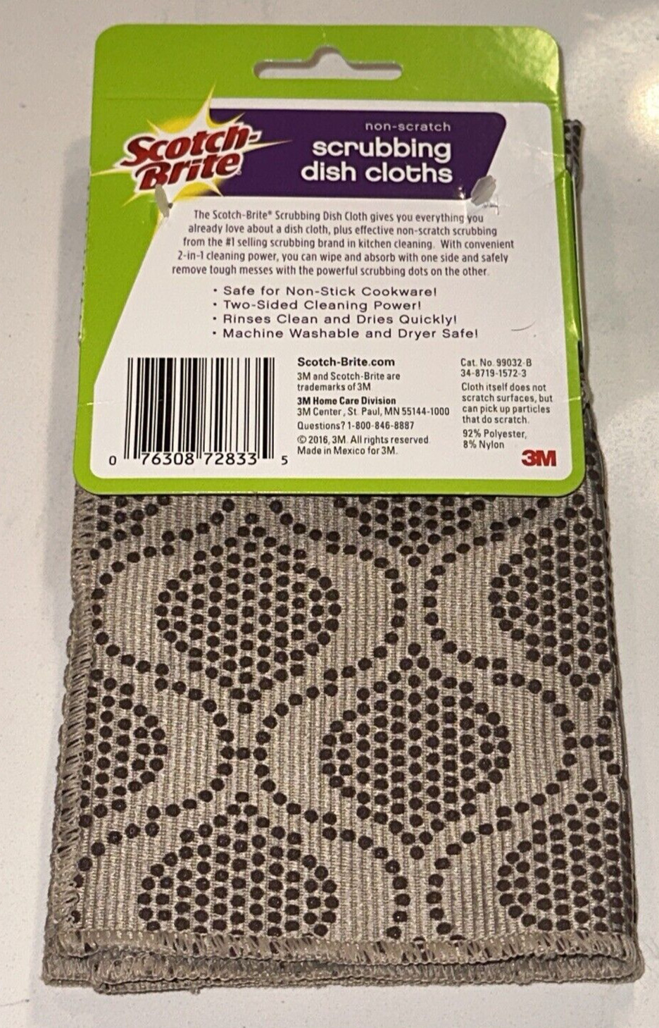 3M Scotch-Brite Non-Scratch GRAY Scrubbing Dish Cleaning Cloths Scrubbing Power gallery