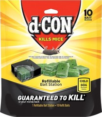 Refillable Corner Fit Mouse Poison Bait Station Refills, 10 count