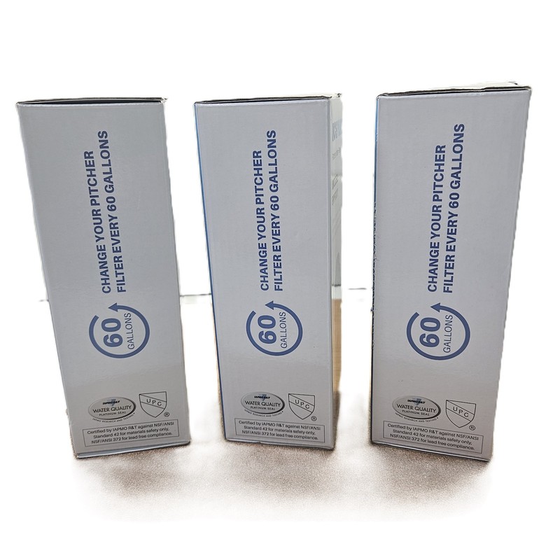 ICEPURE PPF001 Water Filter 3 Pack Fits Brita Pitcher Replacement NEW Sealed gallery