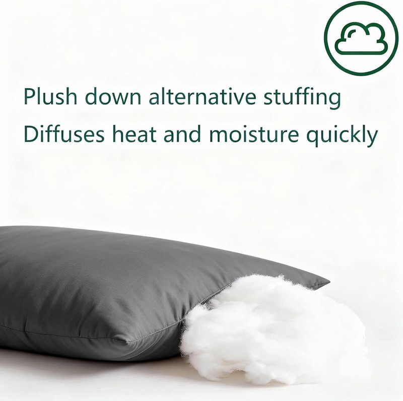 Flat Ultra Thin Bed Pillows Standard/Queen Size Pillow Set of 2 Extra Soft Down gallery