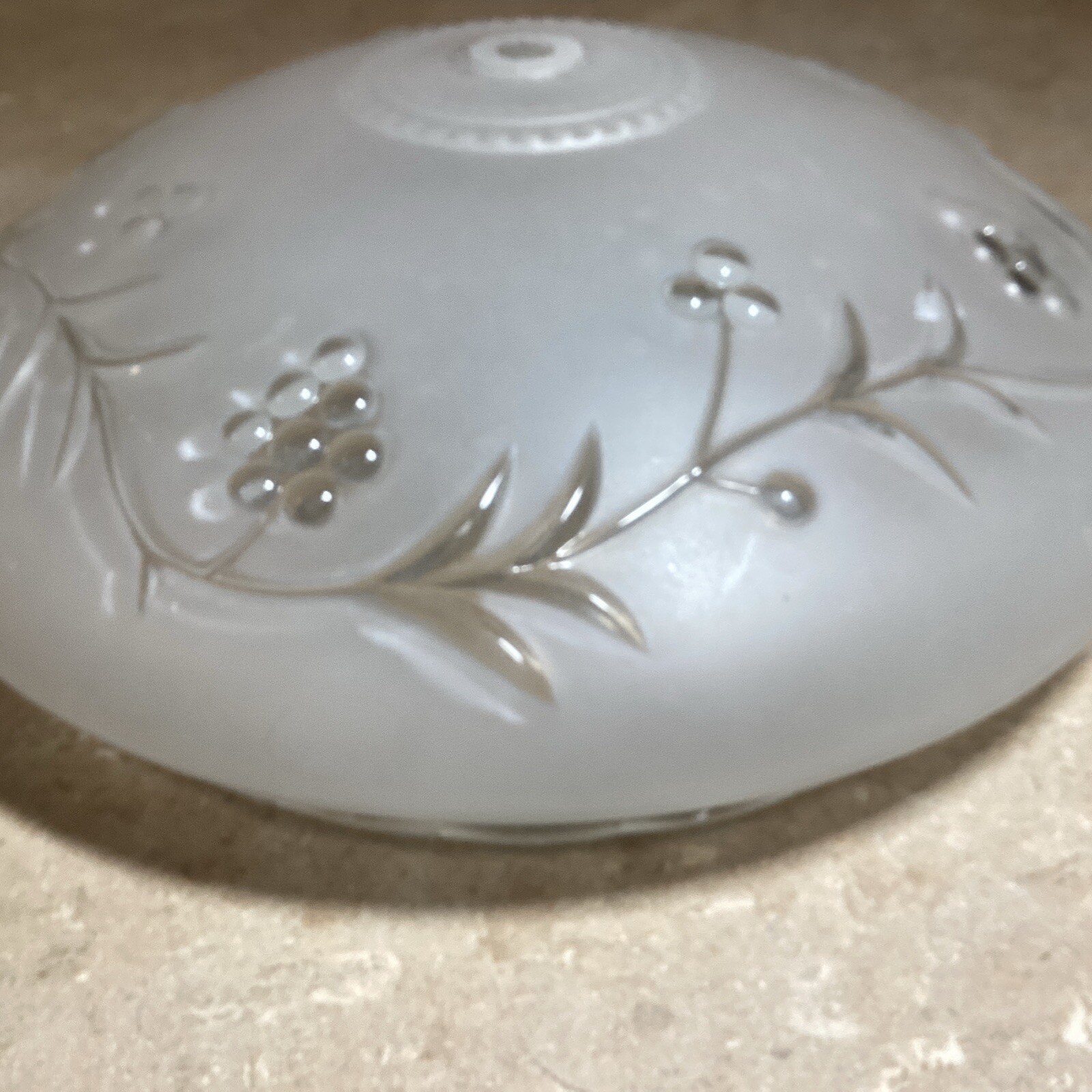 Grape Floral Ceiling Light Glass Shade -10” Fitter Base- Heavy- 3 1/2 Pounds gallery
