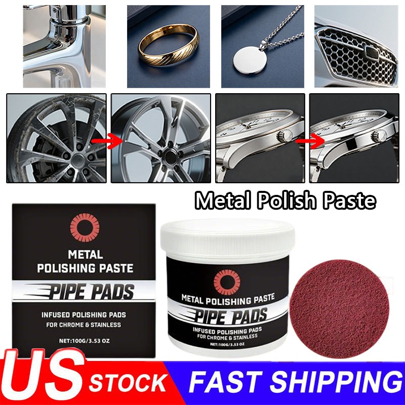 Metal Polish Paste Protectant Scratch Remover Pipe Infused Polishing Pads100g gallery