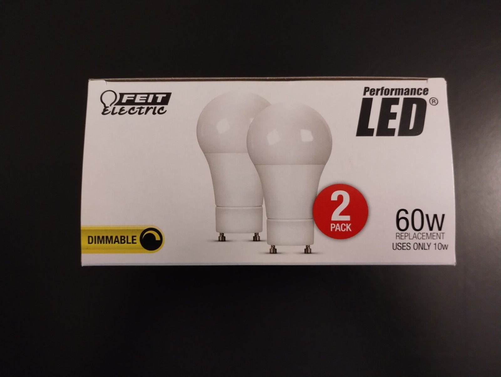 2 Pack - Feit Electric A19 GU24 2 PIN LED Dimmable 800 Lumens 10W/60W Equivalent gallery