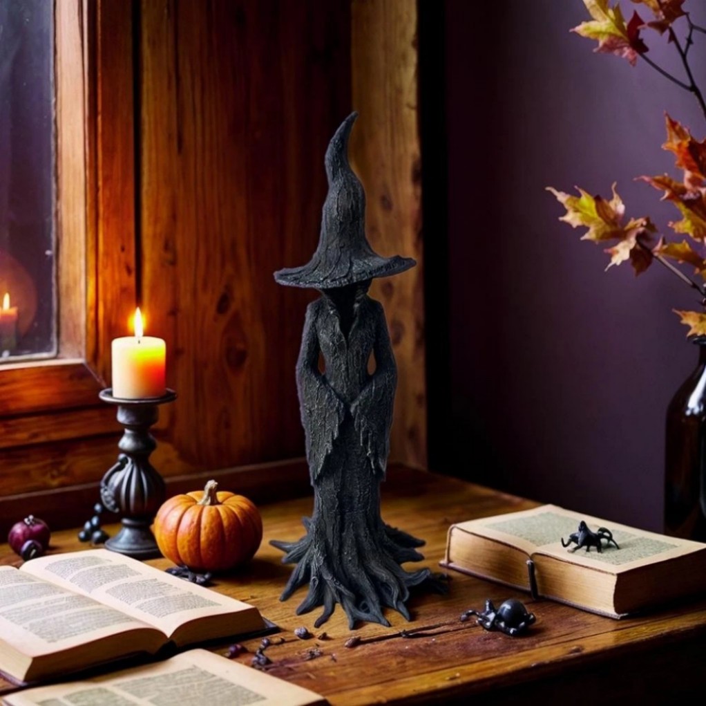 1 Pack Cracker Barrel Tree Witch Statue 2025 30 cm Halloween Decor - New in Box gallery