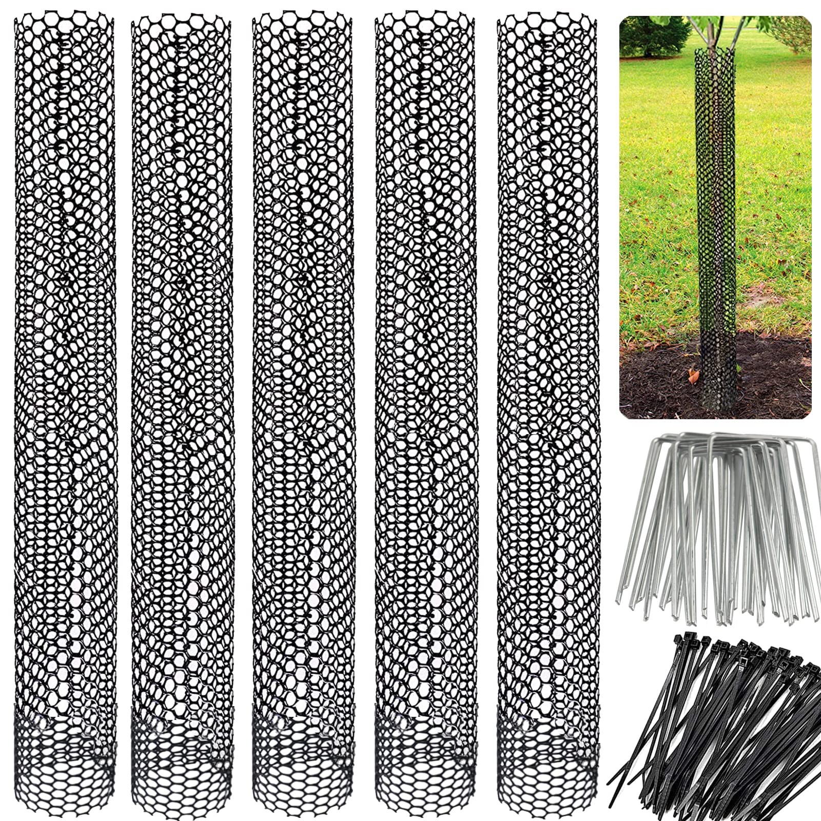 Mesh Tree Trunk Protectors 6 Pack 40 Inch Bark Guard for Deer and Rodent gallery