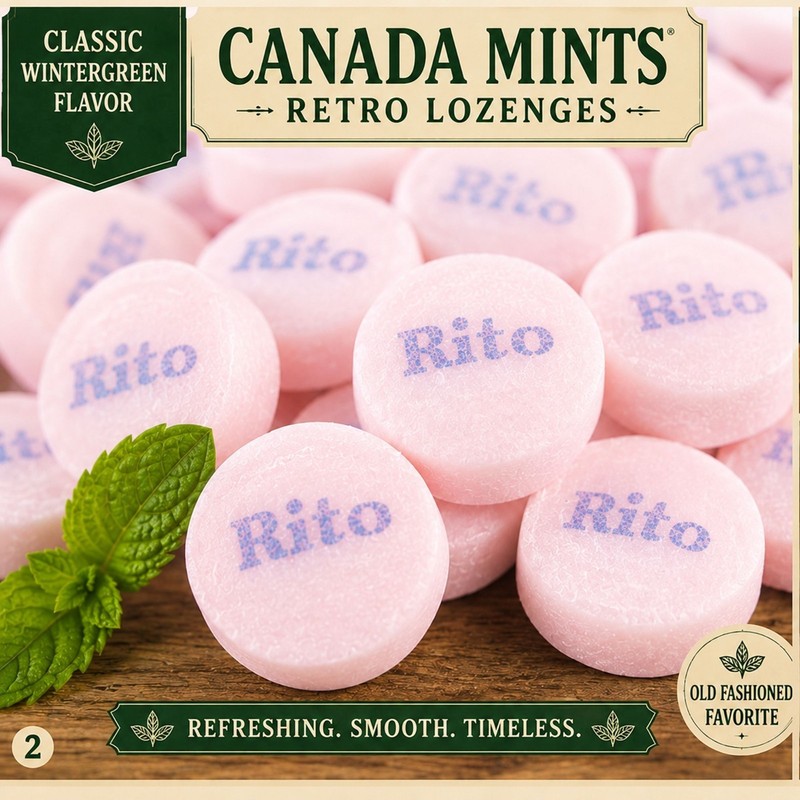 Pink Wintergreen Mints Canada Mints 2 pounds Lozengers Menta gallery