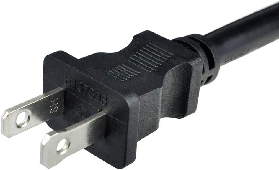 2 Prong Polarized 14 Gauge 10ft Replacement Power Cord Pigtail, 15A, Black gallery