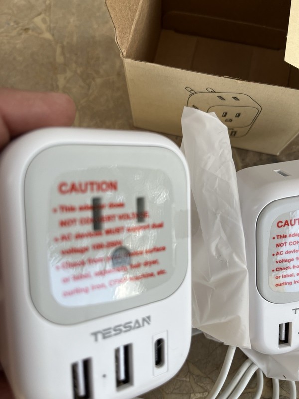 2 Tessan Power Plug Adapters w 4 Outlets+ 2USB+C for US Travel to Europe gallery