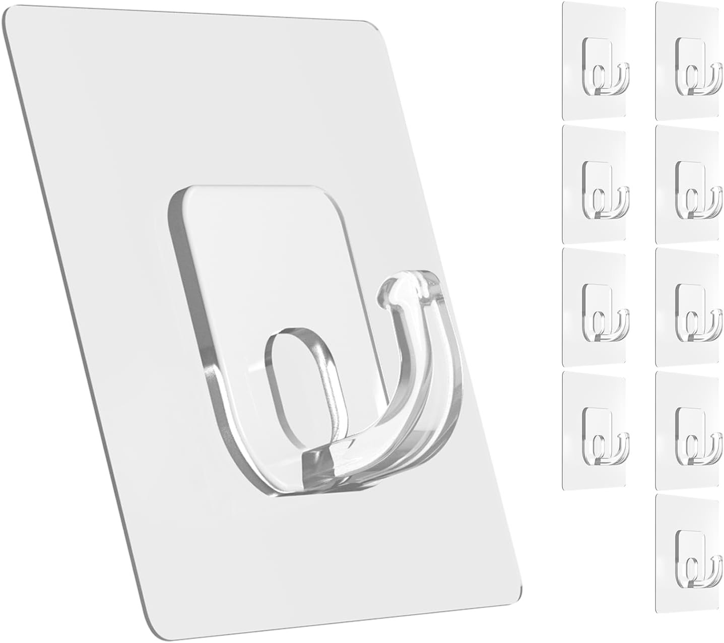 Large Adhesive Hooks, 10 Pack Heavy Duty Utility Hooks for Hanging 33Lb, Damage gallery