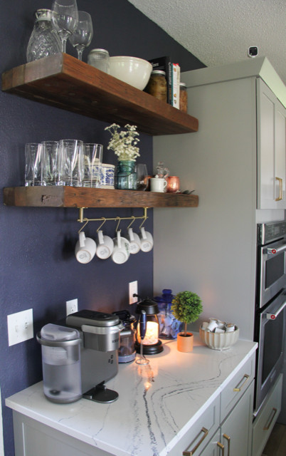 Thick profile floating shelves - Antique Barn Wood shelf - OR Floating Mantle gallery