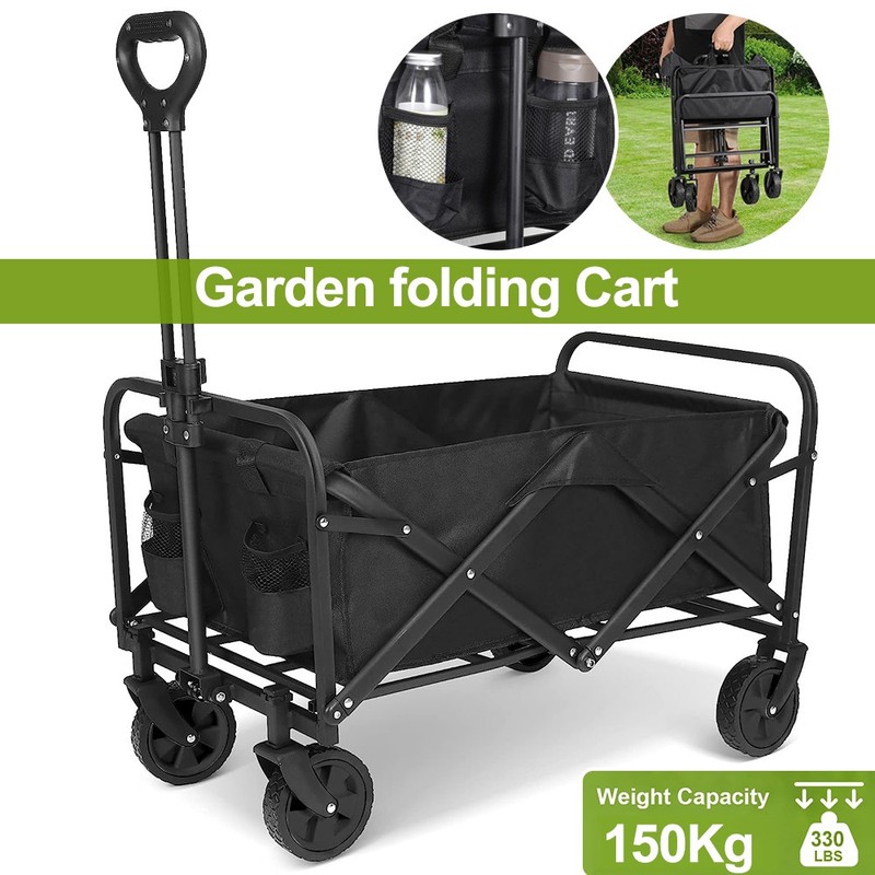 Wagon Cart Trolley Folding Multi Purpose Festival Garden Big Wheels Load 330lbs gallery