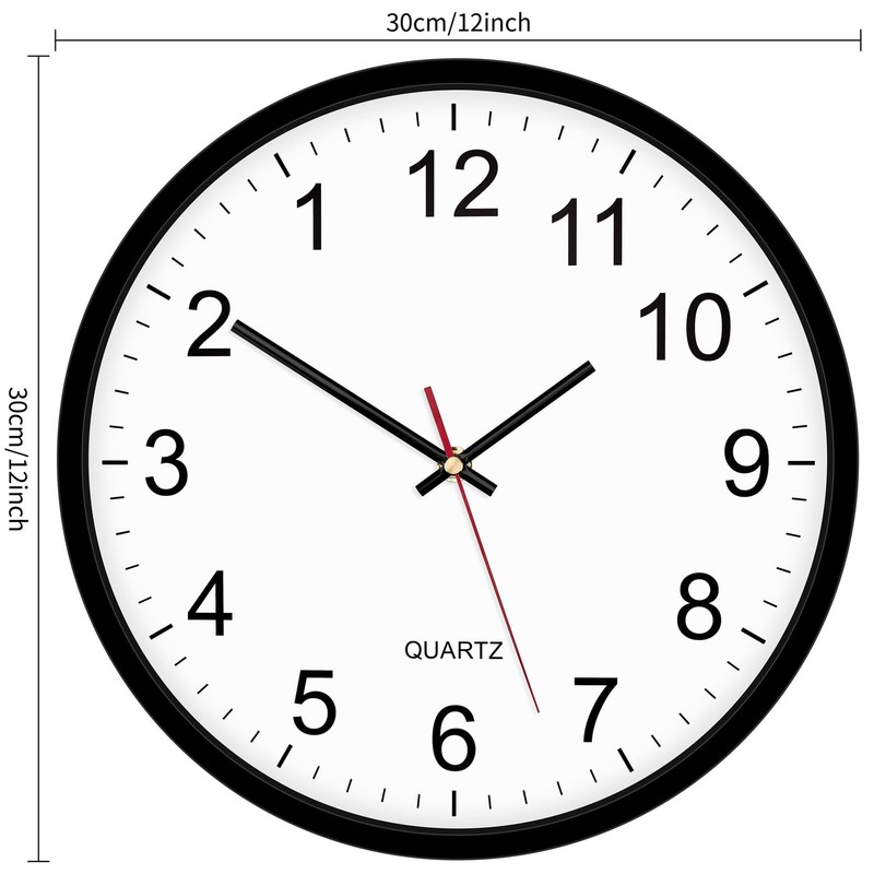 Foxtop Black Backwards Wall Clock 12 Inch - 1 Black-counterclockwise gallery