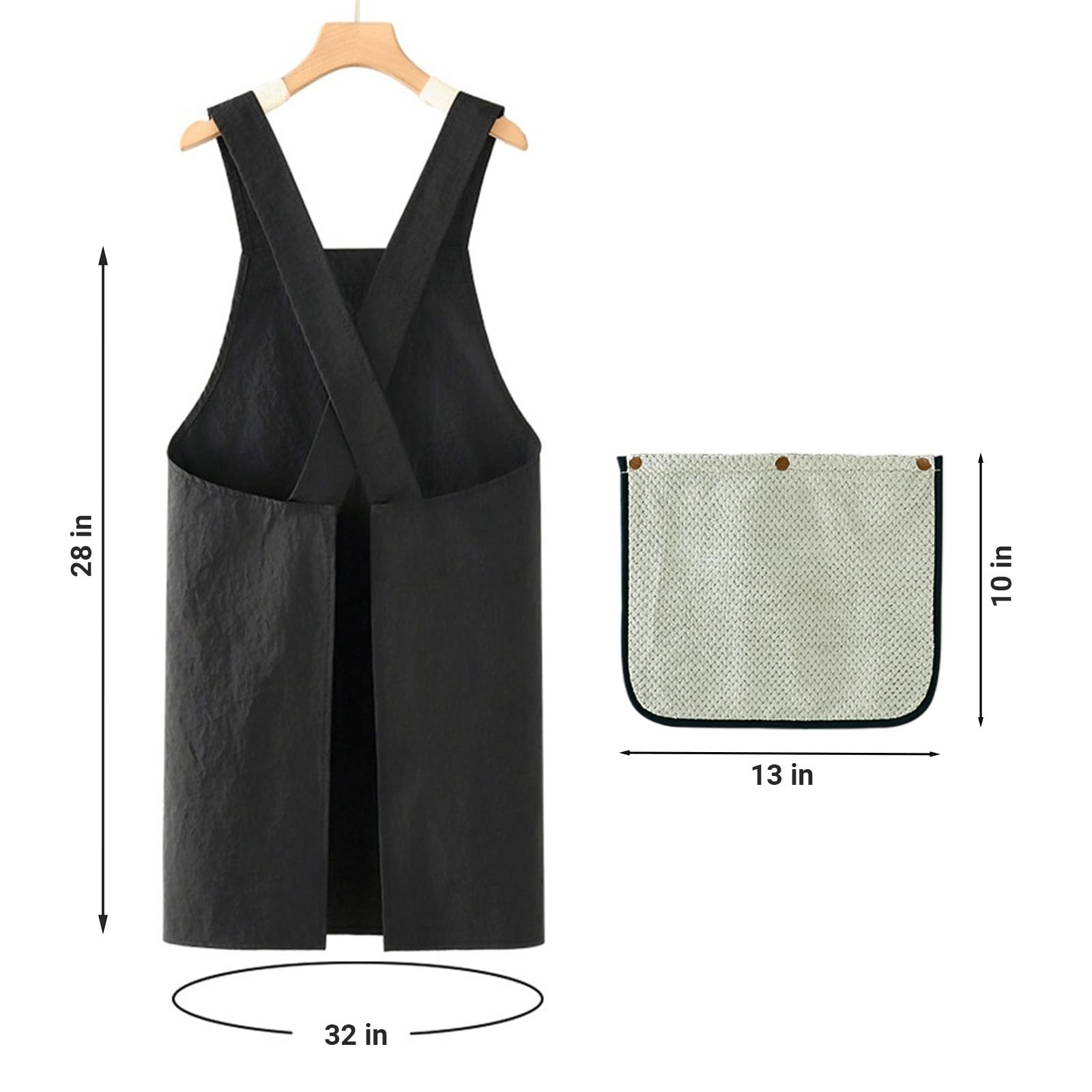 Waterproof Kitchen Apron with 2 Removable Towel Pockets – No-Tie Cross Back C... gallery