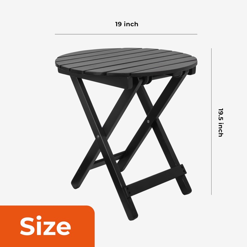 Folding Adirondack Round Table, Patio Side Table, FSC Acacia Wood, Fully Asse... gallery