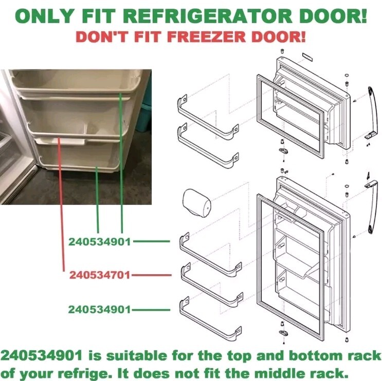 Replacement 240534701 Refrigerator Door Shelf Bin For Frigidaire Kenmore. gallery