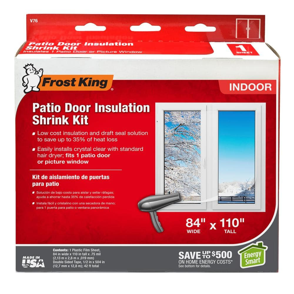 NEW Clear Plastic Patio Indoor Shrink Window Kit 84 In. X 110 In. Patio Doors gallery