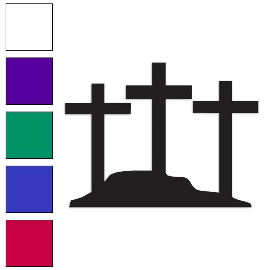 Three Cross Hill, Vinyl Decal Sticker, Multiple Colors & Sizes #3417 gallery