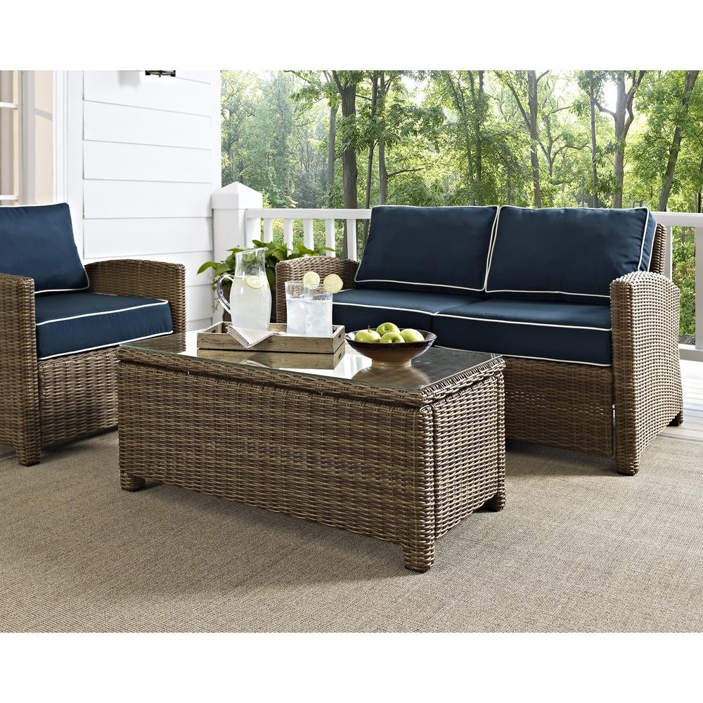 Bradenton Outdoor Wicker Coffee Table Weathered Brown gallery