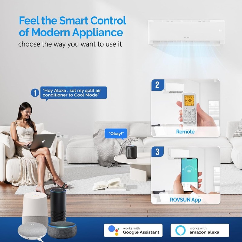 24000 BTU Mini Split Air Conditioner Heat Pump System Wifi Up to 1500 Sq.Ft 230V gallery