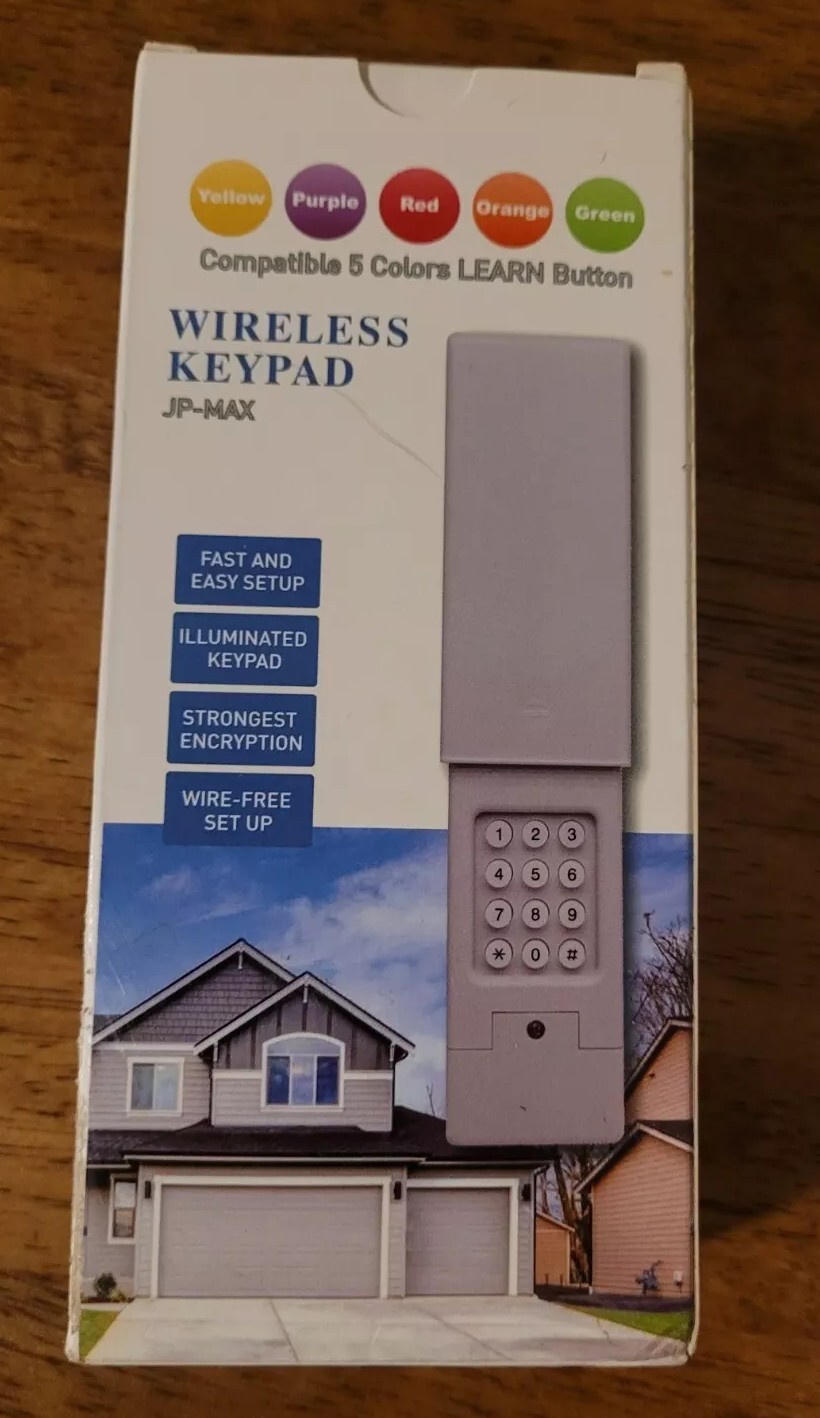 JP-Max Universal Wireless Garage Door Keypad, 5 Color Learn Button gallery
