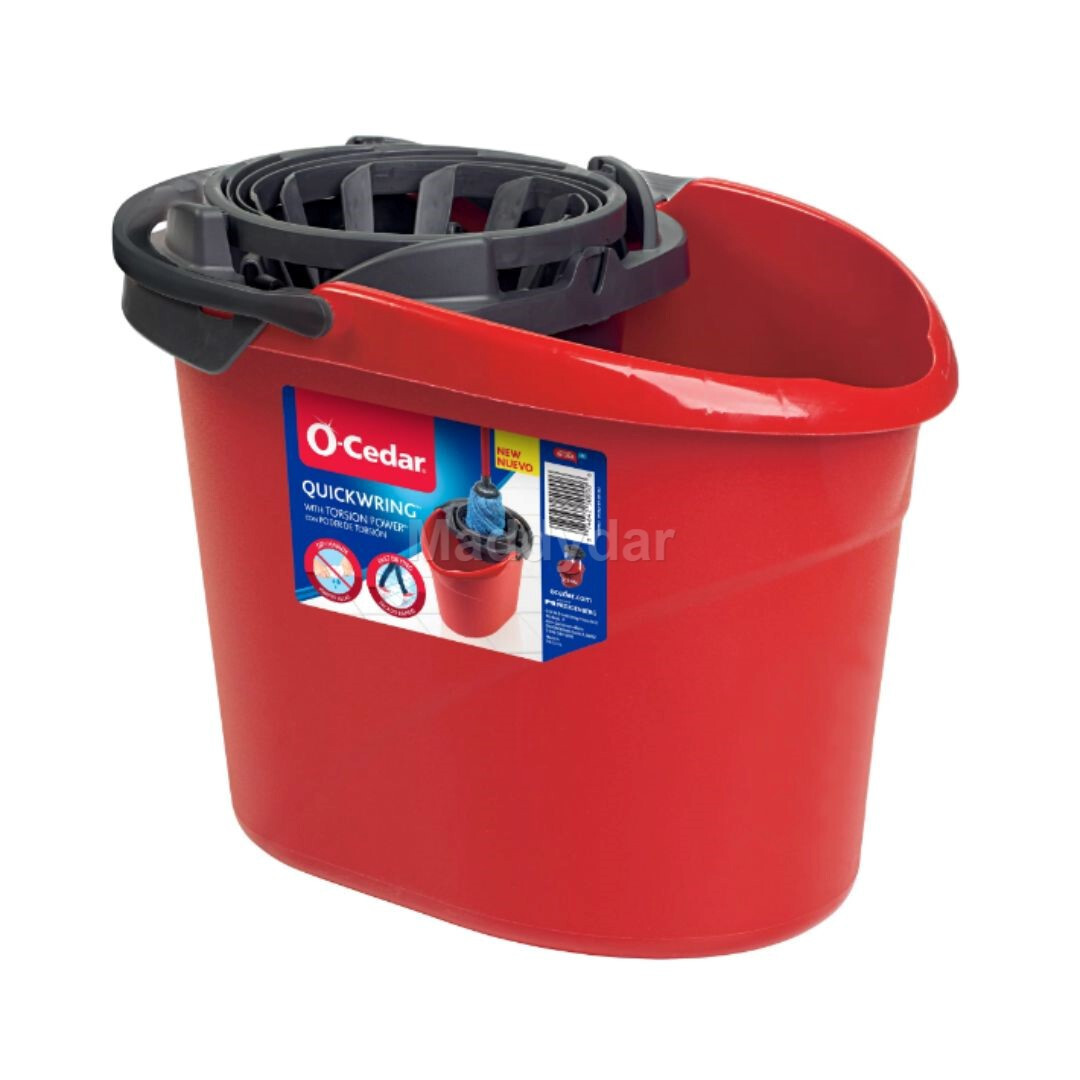O-Cedar QuickWring Bucket, 2.5 Gallon Mop Bucket with Wringer, Red gallery