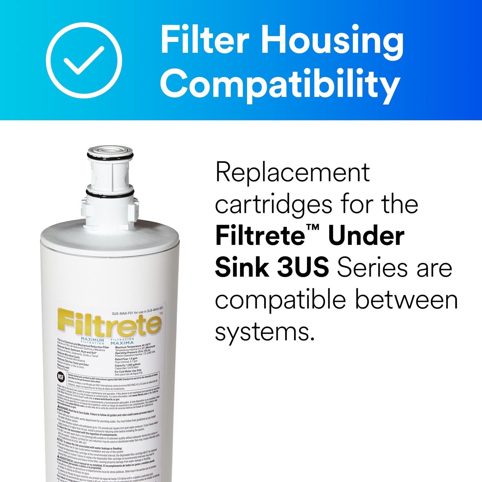 Maximum Under Sink Quick Change Water Filtration Filter 3US-MAX-F01, for use ... gallery