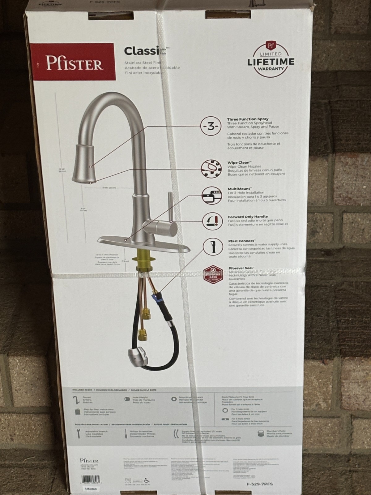 Pfister Classic Stainless Single Handle Pull Down Kitchen Faucet F-529-7PFS gallery