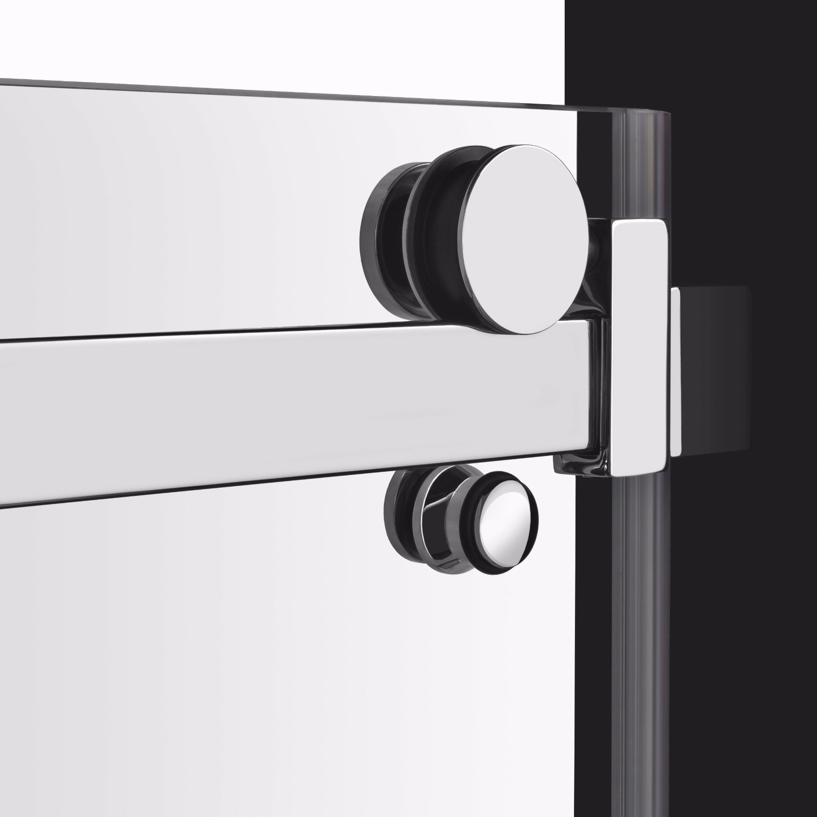 44-48"Wx76"H Semi-Frameless Sliding Shower Door ULTRA-B Chrome by LessCare gallery
