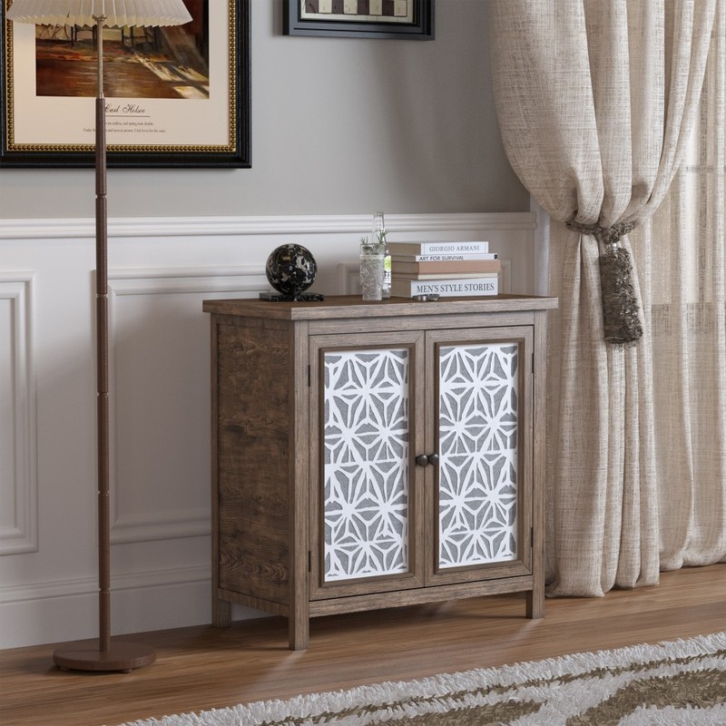 Rustic Pine Solid Wood Accent Chest Antique White Brown Transitional Storage gallery