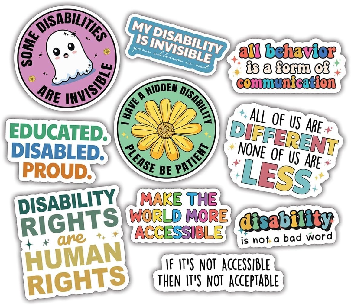 10pcs Disability Awareness Sticker Accessibility Advocacy Inclusion Support Gift gallery