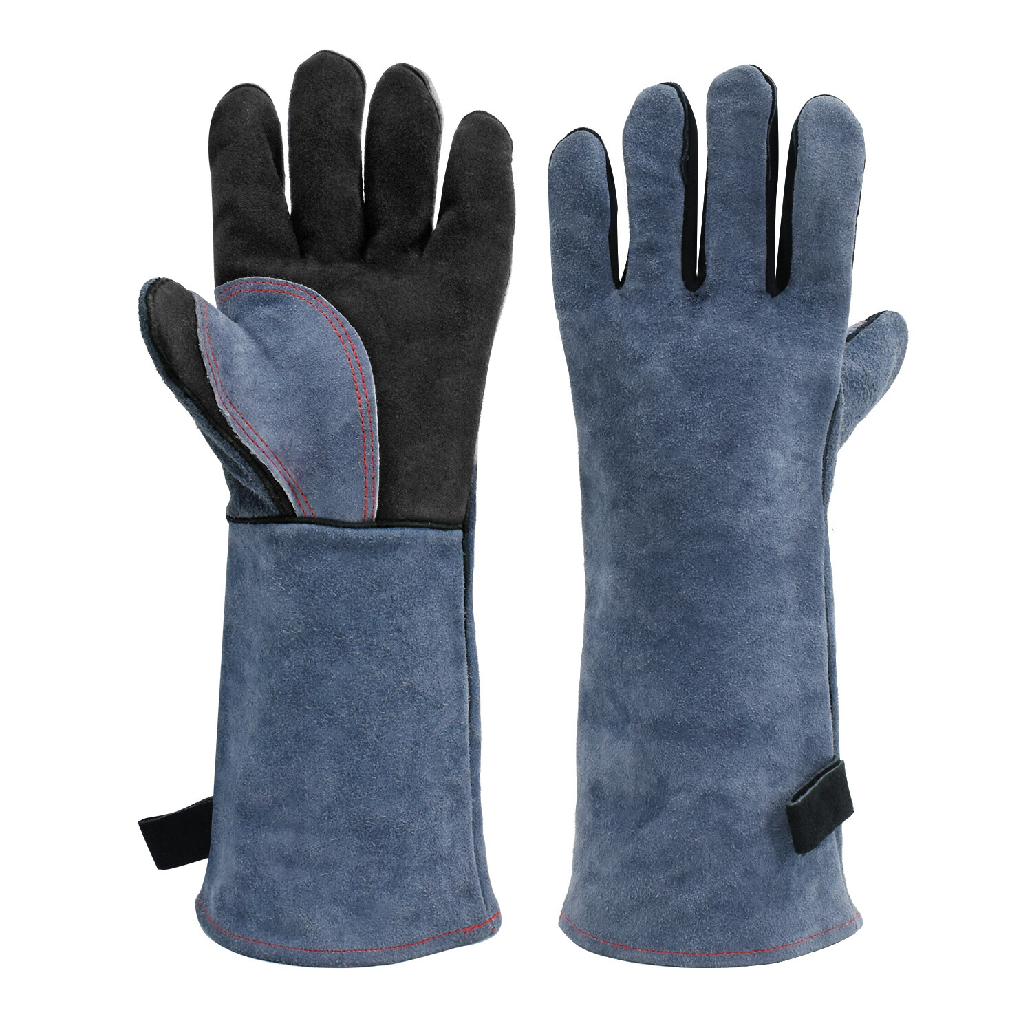 Welding Gloves Heat Fire Resistant Grill Leather Work Glove BBQ Oven Blacksmith gallery