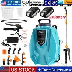 3.2 Gallon Battery Powered Backpack Sprayer with 2 Battey and 6 Nozzles for Lawn