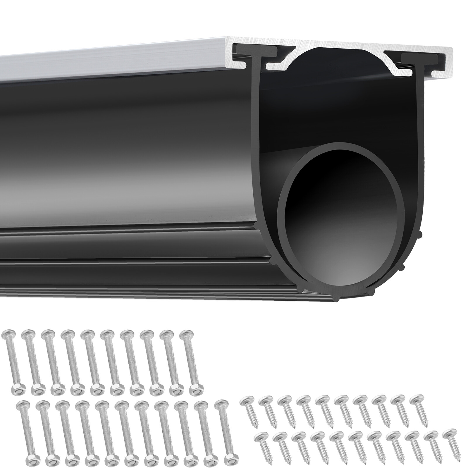 VEVOR Garage Door Seals Bottom Rubber with Track Retainer 16ft 5/16 inch T-end gallery